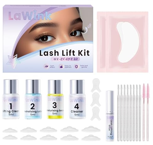LaWink Lash Lift Sets, Kits de Cils Rehaussement 2en 1 Sourcils Rehuassment, Perming Cils et Sourcils, Eyelash Liquides Curling Perming Set Utiliser 5 Fois