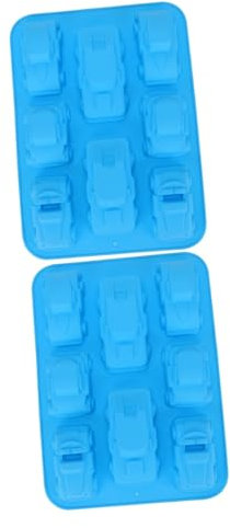 OUNONA 2pcs Car Shape Silicone Baking Mold Cartoon Fondant Mold for Cake Making for Sweets