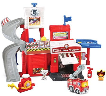 VTech - Parque de Bomberos TutTut Bólidos, Circuito de Coches Interactivo, Playset de Juguete, Incluye Camión de Bomberos, Regalo niños +1 año, Versión ESP