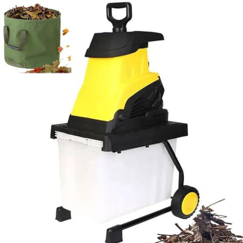 Electric Garden Wood Shredder, Garden Tree Wood Chipper with 45L Collection Box, Multifunctional Branches Leaves Wood Crusher, Dual Switch Protection, Transport Wheel, for Lawns and Gardens ( Size : 6