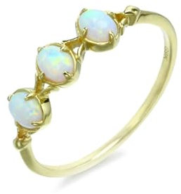 Stfery Ring Frauen Gold 585 Ringe für Frauen Oval Geschaffener Opal Ring Damen Verlobung