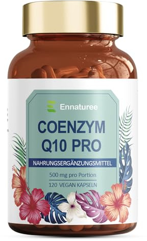 Coenzym Q10 Hochdosiert - 500mg pro Kapsel, CoQ10 Hochwertiges Vegan aus pflanzlicher Fermentation- ohne unerwünschte Zusätze, 120 Kapseln für 4 Monate