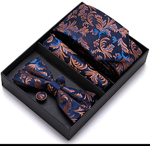 CASOTA Geschenke for MännerSet mit Fliege und Einstecktuch for Herren, Fliege, schmale Krawatte, Geschenkbox