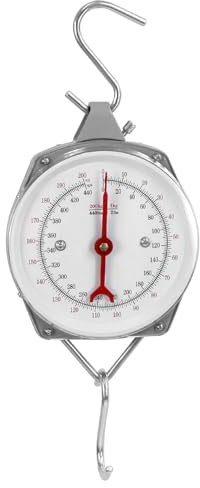 QWORK® hängewaage, kofferwaage mit haken, Grau, 200 kg