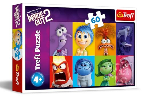 Trefl - Puzzle 60 pezzi, Scopri le tue emozioni, Inside Out 2, 4+ | Sviluppo della concentrazione e della percezione, alta qualità, puzzle con personaggi delle fiabe, regalo perfetto