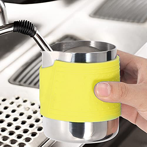 Brocca da caffè in Silicone Isolata con Tazza per Schiuma di Latte in Acciaio Inossidabile per Regali per L'home Office (YELLOW)