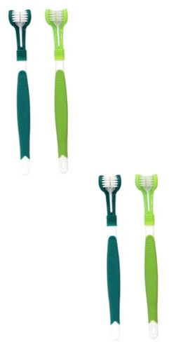 HAPINARY 4stücke Teiliges Haustier-zahnbürsten Dreiköpfige Zahnbürste Für Hunde Und Katzen Für Effektive Zahnpflege Und Mundhygiene Ergonomisch Für Geeignet