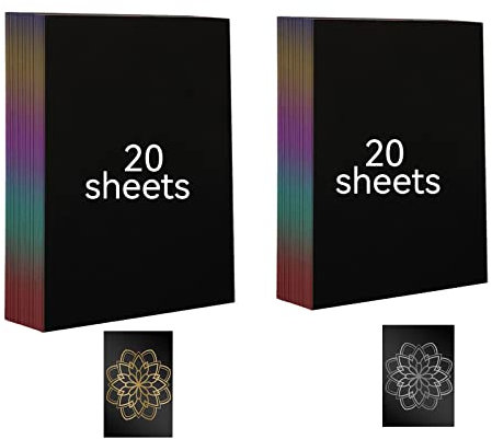Magisches Kratzpapier,40 Blatt Gold und Silber Kunstpapier,Tolles Geschenk Für Jeden Einschließlich Kinder Junge Erwachsene Studenten Künstler Kollegen Freunde und Familie