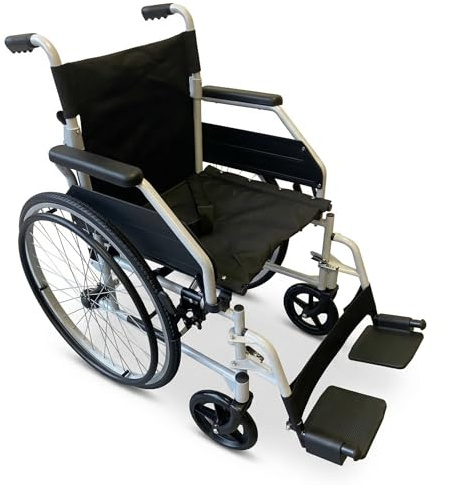 U-Go Essential Self-Propelled Wheelchair with Removable Footrests, Wheel Chairs for Adults, fold up Wheelchair, Travel Wheelchair Lightweight, Stylish Mobility Aid with Seat Width (20)