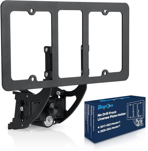 The Original No Drill Front License Plate Holder Fit for 2017-2023 Tesla Model 3& 2020-2024 Tesla Model Y with Safety Design, No Adhesives License Frame