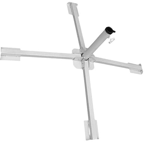 Milisten Support de Parasol D'extérieur à Quatre Pieds Pliable en Acier, Portable et Réglable, pour Parasol de Plage Terrasse, Base Stable