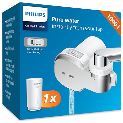Philips Water Ontap Filter AWP3705P1/10 MICROFILTRAZIONE con DISPLAY DIGITALE, capacità di filtrazione 1000 L