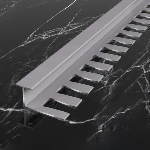 Raouoae Abschlussleiste Für Fliesen 90 cm* 3 Stück Biegeschiene Und Profil Wasserfest Und Feuchtigkeitsbeständig Für Saubere Fliesenübergänge Und Kantenschutz(Ziwu Gray,T-Type_HIGH:8MM)