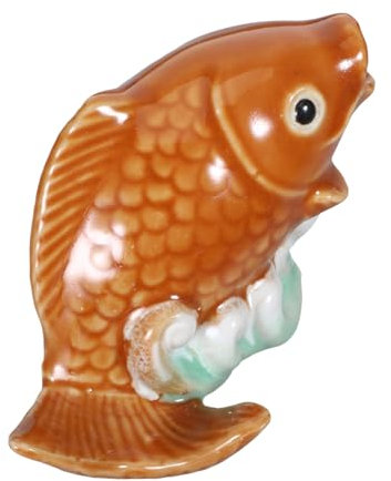 HOLIDYOYO Statue Céramique De Carpe Décorative pour Fontaine Figurine De Jardin Accessoire De Pulvérisation pour Bassin Sculpture De Poisson Ornement Extérieur Symbole De Bonne