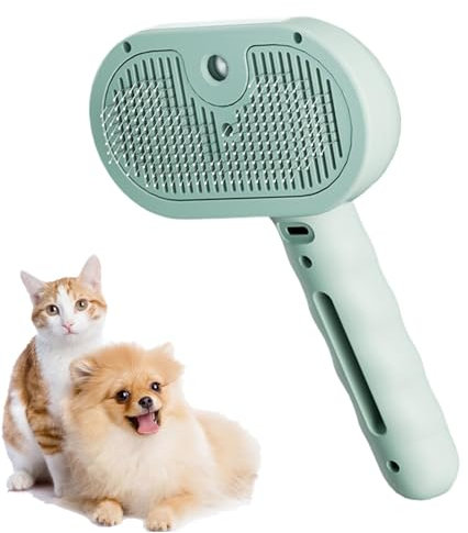 Spritz Defur Comb for Cats - USB Rechargeable Cat Steaming Brushes for Indoor Cats, 35ml Water Tank,Dog Hair Remover, Pet Supplies, Pet Spray Depilatory Comb
