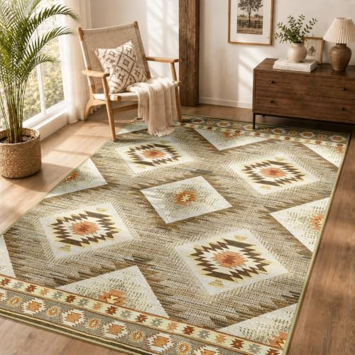 DEFYNEE Alfombra para salón 90 x 150 cm, Alfombra Antideslizante de Pelo Corto, Repelente al Agua, Lavable a máquina, para Pasillo, salón y Dormitorio, Color Camello