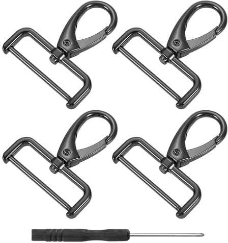 QUARKZMAN Schwenk-Karabinerhaken, D-Ring Abnehmbarer Schnapphaken Metall-Karabinerhaken mit Schraubendreher für Geldbörse Schlüsselanhänger DIY Handwerk