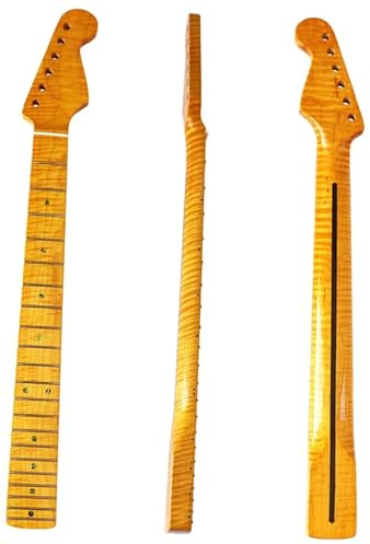 Gitarrenhals Ersatz 21 Bund 6 Saiten Tiger Grain Ahorn Hals E-Gitarre DIY Modifikation