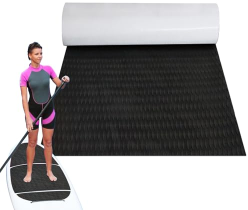 Skim Board Traction Pads – Deck Grip Pad, Surfboard EVA Mat | Comfort Anti Slip Textured Boat Flooring Strip, Enhanced Waterproof Durable Foam Pad For Kayak Ski RV Steps Or Fish Board Stick Gadget