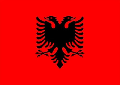 ALBANIEN Stockflagge, Grösse 30x45 cm, ohne Stock, Fahne, Flagge