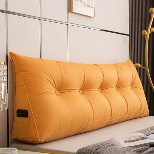 DEOPXF Cojin Cabecero Cojin Respaldo Sofa Relleno De Algodón PP Esponjoso Y Suave De Alta Resiliencia Que Se Adapta Al Cuerpo Cojín para Cabecero Curva Fácil De Limpiar(Tangerine,100x50x20cm)