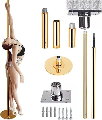 Poledance-set - Hemmaträning Poledance-stång, lämplig för nybörjare och proffs, komplett set för en ultimat träningsupplevelse, Guld - 2,7m,Gold-2.7M