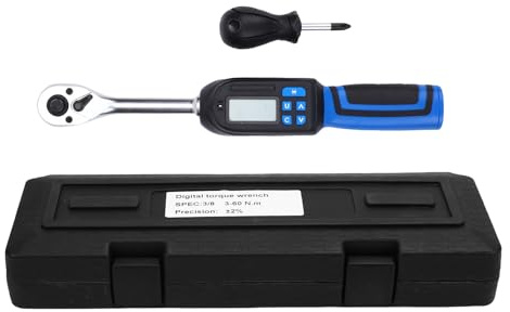 TICFOX Llave de torsión digital, llave electrónica ajustable de alta precisión con accionamiento de 3/8 pulgadas, con aviso para profesionales y automóviles