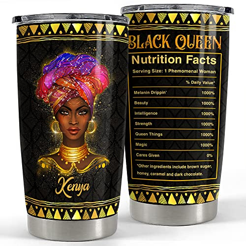 Taza Aislante Acero Inoxidable Tazas De Viaje Isotérmica Reutilizable Termo Café Para Auto Navidad Papá 590 Ml Vaso Personalizado Con Información Nutricional De Black Queen