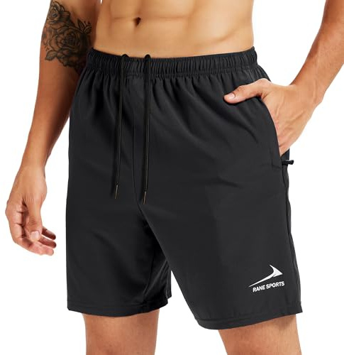 Men's Sports Shorts with Zipper Pockets - Lightweight, Breathable, Ideal for Running, Gym, Outdoor Activities