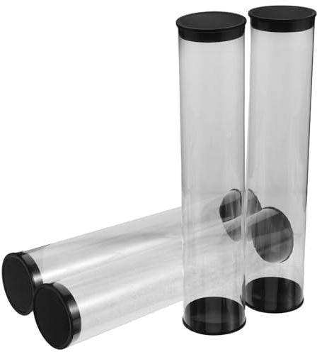 ELAYARD Set 4 Tubi Trasparenti per Palline da Golf con Coperchio, Contenitore Espositivo Rotondo Antirotolamento in Plastica Resistente, Organizzatore Portatile per Stoccaggio e