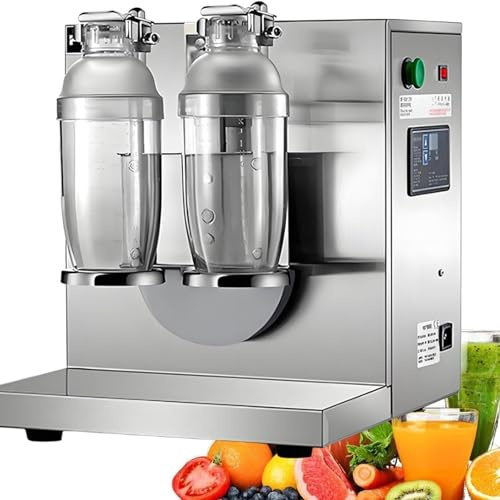 HajMyrdonyx Máquina Automática Agitar Té Leche, Coctelera Eléctrica Doble Marco para Té Y Cócteles, Máquina Agitadora Bubble Tea Boba 400 R/Min Mezcla 360° Y Temporizador Ajustable 0 A 120 Segundos