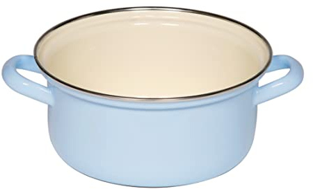 Riess, 0279-006, Kasserolle mit Chromrand Ø 18cm, BUNT PASTELL, Emaille, Vol. (rec.): 1,6 Liter, Made in Österreich, LBH: 25,1x19,8x8,9cm, 0,800kg, Induktionskocher kompatibel, Gasherd geeignet