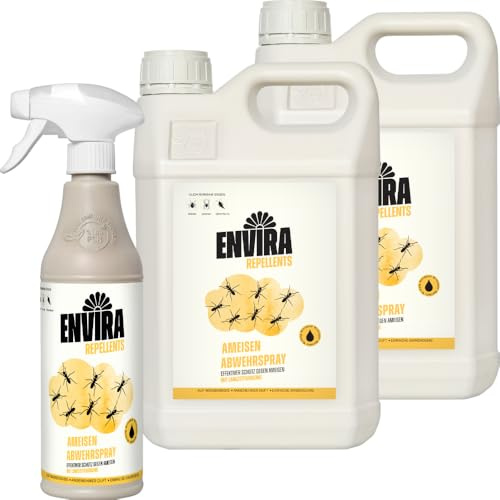 Envira Ameisenspray 500 ml + 2 x 2 Liter - wirksam gegen Wegameisen im Haus | Ameisen Spray gegen Pharaoameisen - für Wohnung, Balkon, Terrasse und Garten, Ameisen effektiv loswerden