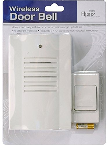 Wireless Battery Operated Door Bell Kit - Waterproof & Weatherproof | Doorbell, Ring Chime, Home | Ranges Up to 50 Metres | Easy to Set Up - Durable & Long Lasting