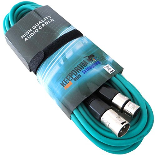 keepdrum MC-001XX GR Mikrofonkabel XLR 6m Grün XLR Female/XLR Male + Klett-Kabelbinder