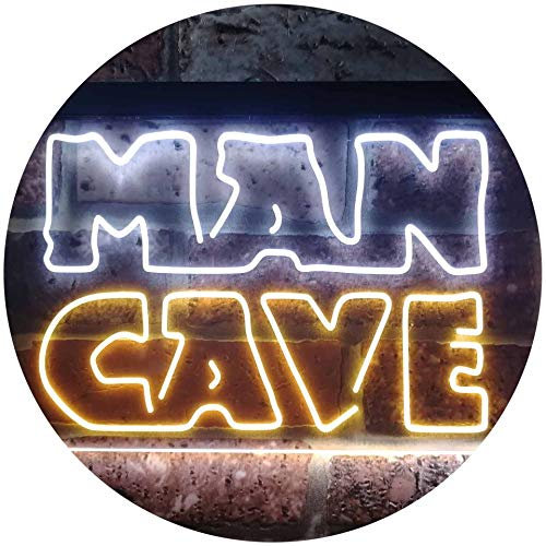 ADVPRO Man Cave Garage Display Dual Color LED Barlicht Neonlicht Lichtwerbung Neon Sign Weiß & Gelb 300 x 210mm st6s32-i3127-wy