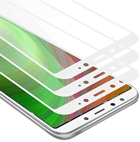 Cadorabo 3x Lámina protectora compatible con Xiaomi Mi A2 / Mi 6X en TRANSPARENTE con BLANCO - 3x Vidrio protector de pantalla templado (Tempered) en dureza 9H con compatibilidad táctil 3D