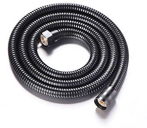 YIJIAN-UMBRELLA Shower Hoses Black Stainless Steel Shower Hose Handheld Shower Head Fittings Pipes Bathroom Accessories Rubber Hose Flexible Plumbing Pipe Bathroom Accessories (Color : Black 1.2m)