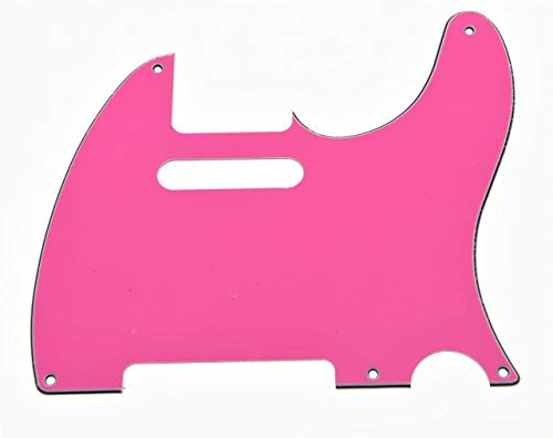 Dopro Schlagbrett für Gitarre, 5 Löcher, Vintage-Design, passend für USA/Mexikanische Fender Telecaster, Pink, 3-lagig