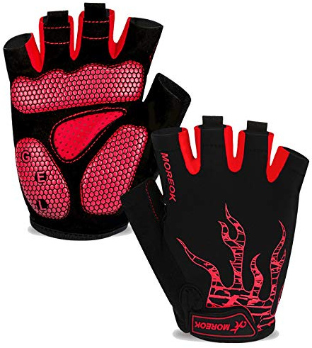 BIKINGMOREOK Fahrradhandschuhe Radhandschuhe Herren Damen Halbfinger Atmungsaktiv Radsporthandschuhe,5MM SBR Gel Stoßdämpfende rutschfeste MTB Mountainbike Handschuhe Unisex