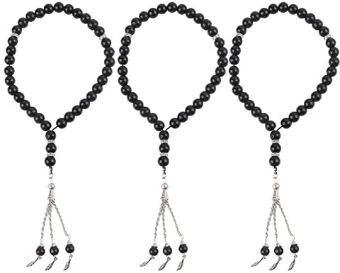 3Pcs Muslimische Gebetskette 33 Perlen 8.1mm Handheld Gebetskette Islamische Tasbih Gebetskette Muslimischen Rosenkranz Zubehör