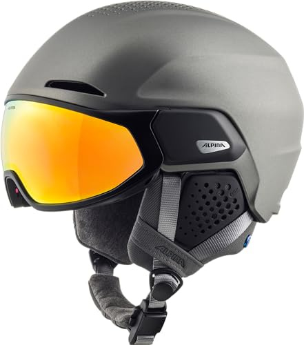 ALPINA ORO QV MIPS - hochwertiger Skihelm mit Visier, Maximale Stoßdämpfung, sicherer Schutz durch Hardshell- Außenschale, hochwertige selbsttönende Brille für klare Sicht