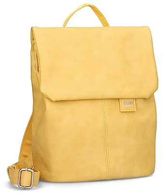 Zwei Damen City-Rucksack Mademoiselle.M MR8 4 Liter weiches Kunstleder, Magnet-Verschlussklappe, Hauptfach mit Reißverschluss, gepolstertes Trennfach für Tablet, Rückenpolsterung (lemon)