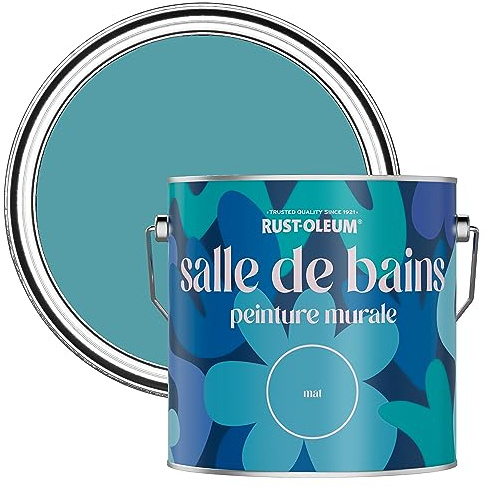 Rust-Oleum blau feuchtigkeitsresistente Badezimmerwandfarbe Matt Finish - Petrol 2,5 litres