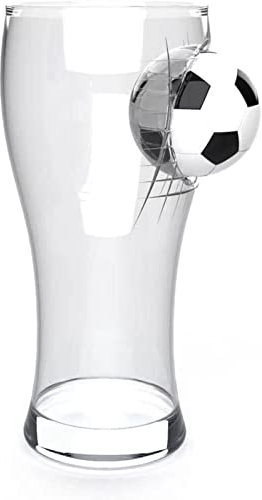 COYOUCO Biergläser Mit Gravur, Fußball in 550 Ml, Bierkrug, Personalisierbar, Mit Fußball, Transparent Und Geschnitzt, Großes Glas Ohne Blei, Vatertags Bierliebhaber Geburtstags Geschenk