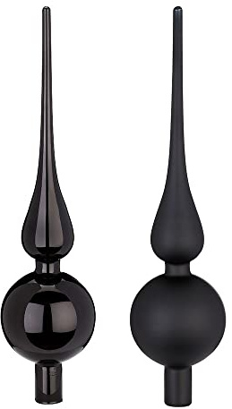 Inge-glas Christbaumspitze Glas 28cm x 1 Stück Matt oder Glanz Sortiert Schwarz Ebony Black