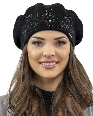 VIVISENCE Damen Baskenmütze Winter Herbst Warme Barette Wolle Elegante Stil 7050