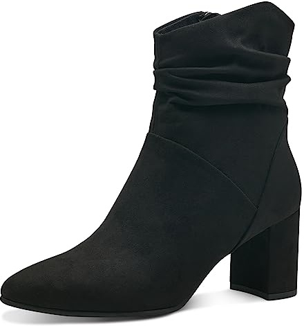 MARCO TOZZI Stivaletti Donna con Tacco Eleganti Tacco a Blocco, Black, 36 EU