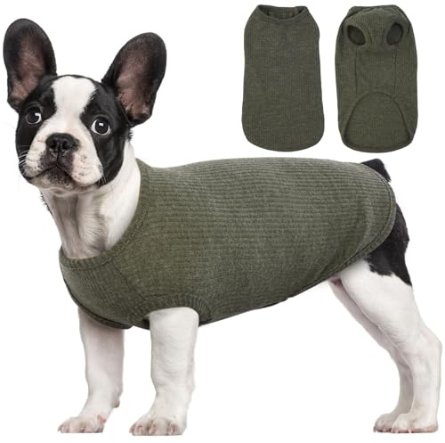 Hund T-Shirt für kleine Hunde | Sommer Hundeshirt Atmungsaktiv & Leicht | Weich & Bequem, Rundhals Design | Sommer Hunde Kleidung | Toypudel, Malteser (Grün S)