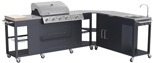 Happy Garden Cocina esquinera Exterior Texas 4+1 Quemadores 17,2 kW